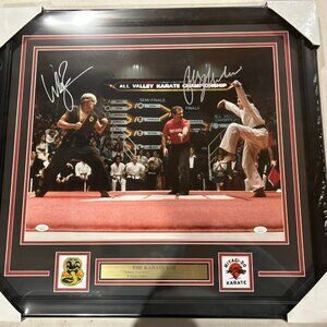 The Karate Kid Zabka & LaRusso Dual Autograph Signed 16x20 Photo Framed JSA